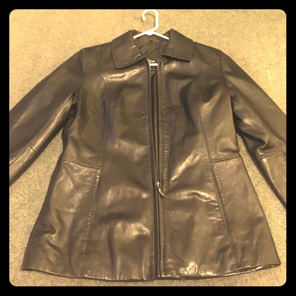 Seasonal sale!Nautica Women's Black Leather Jacket