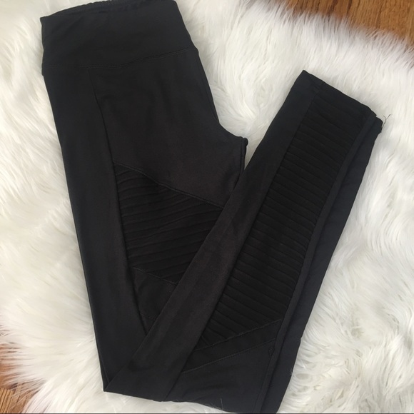 Moto Matte Yoga Pants Workout Leggings - Picture 2 of 4