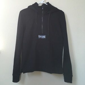 Black VS Pink half-zip hoodie sweatshirt