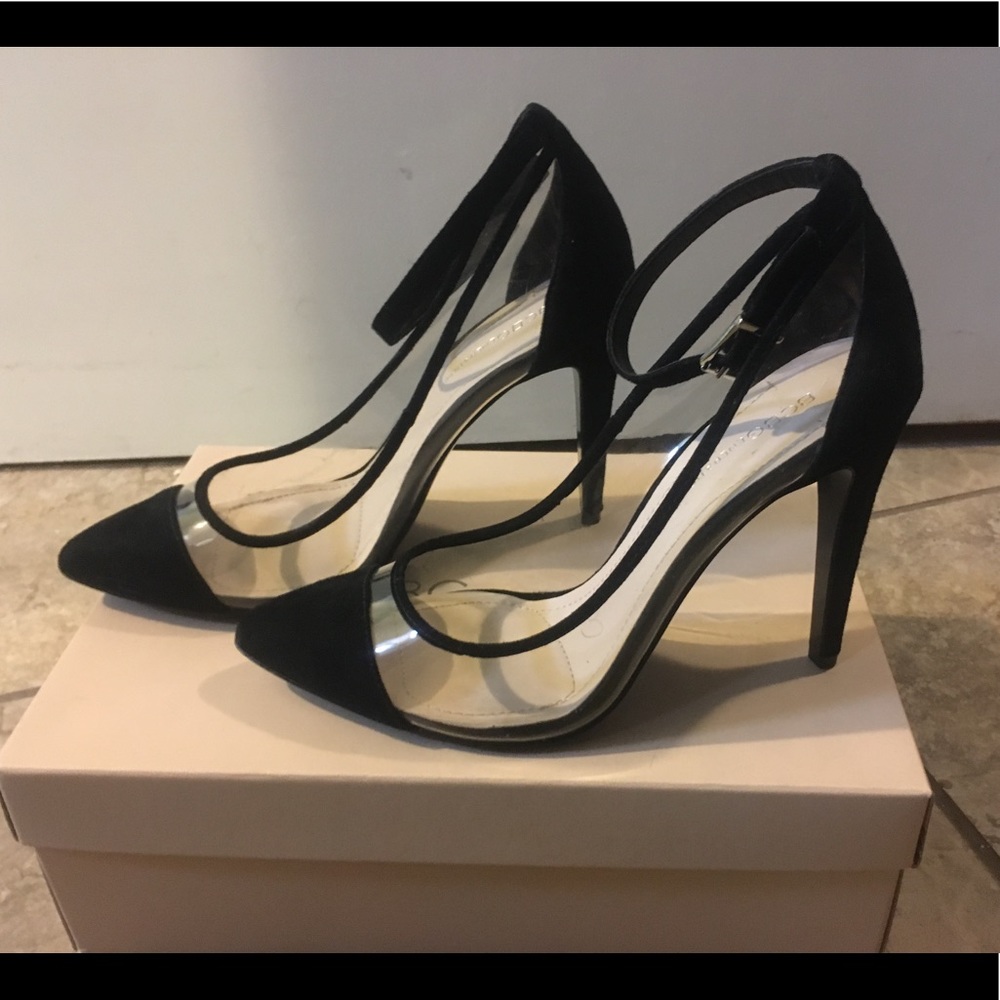 Bcbg Cynthia transparent black pointy toe pump