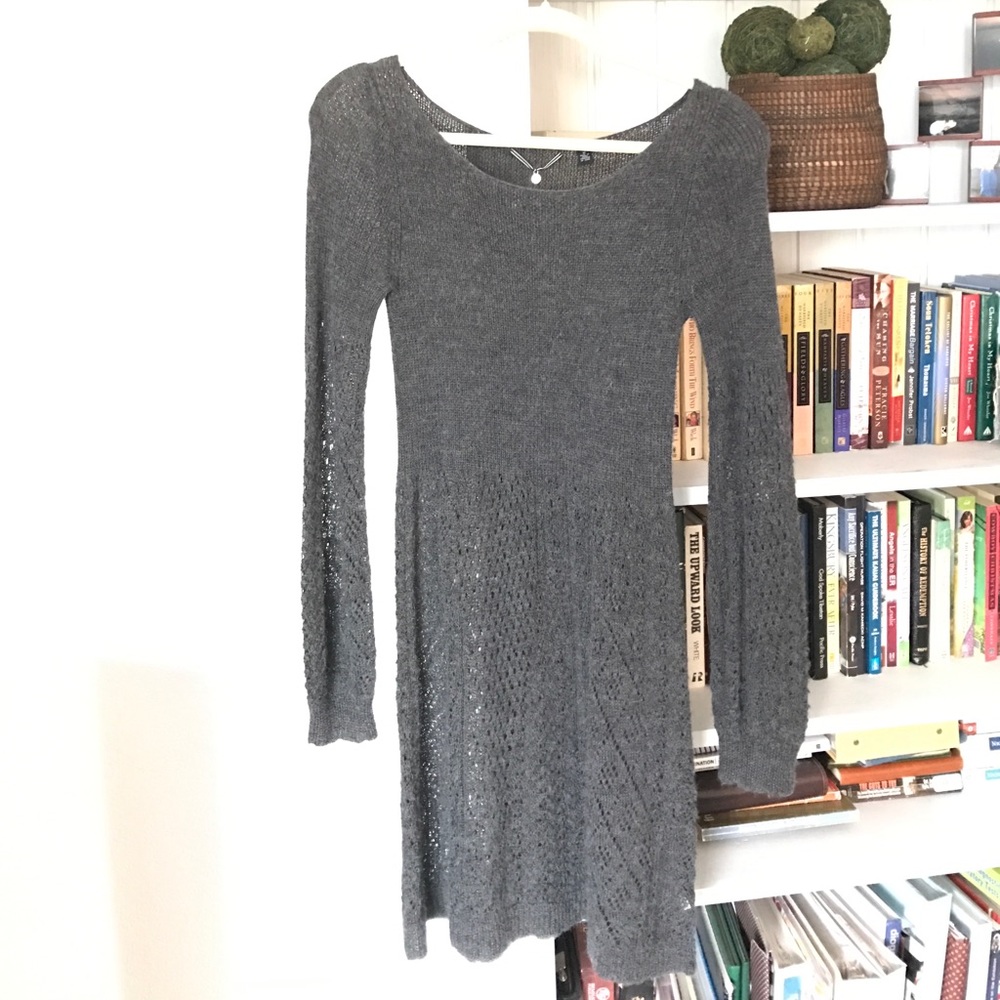 Anthropologie grey knitted alpaca dress