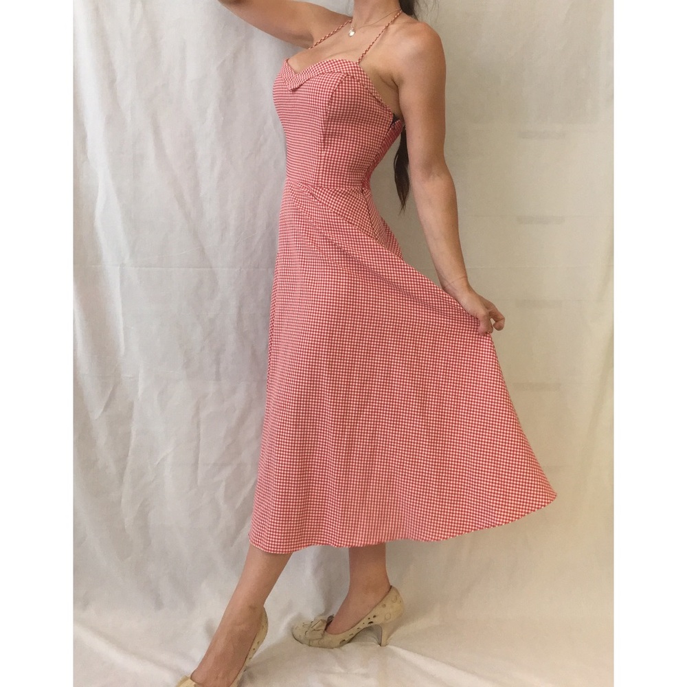 Betsey Johnson, halter, gingham swing dress