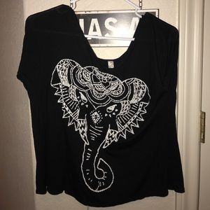 WORN ONCE BLACK ELEPHANT TEE