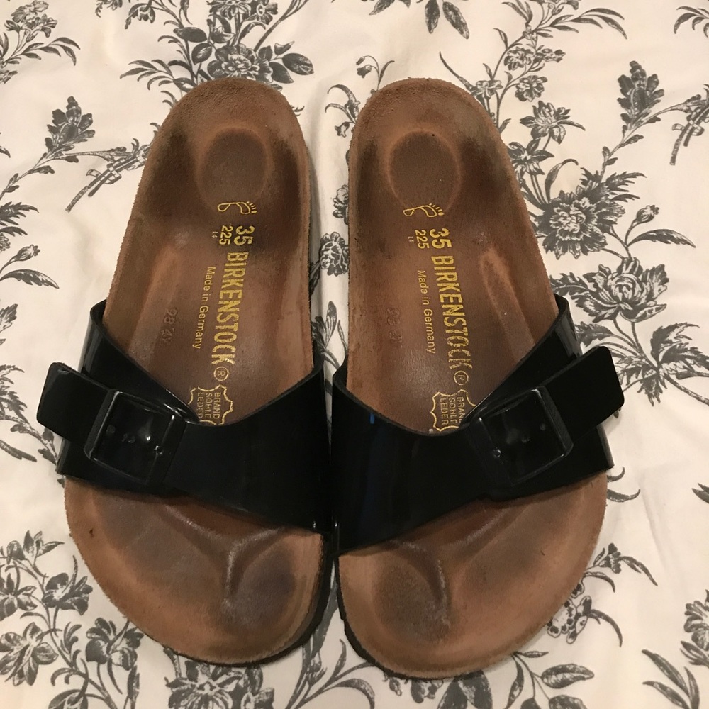 Birkenstock Madrid black patent slide