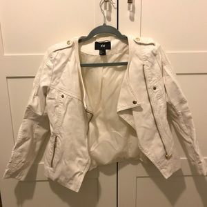 White faux leather jacket