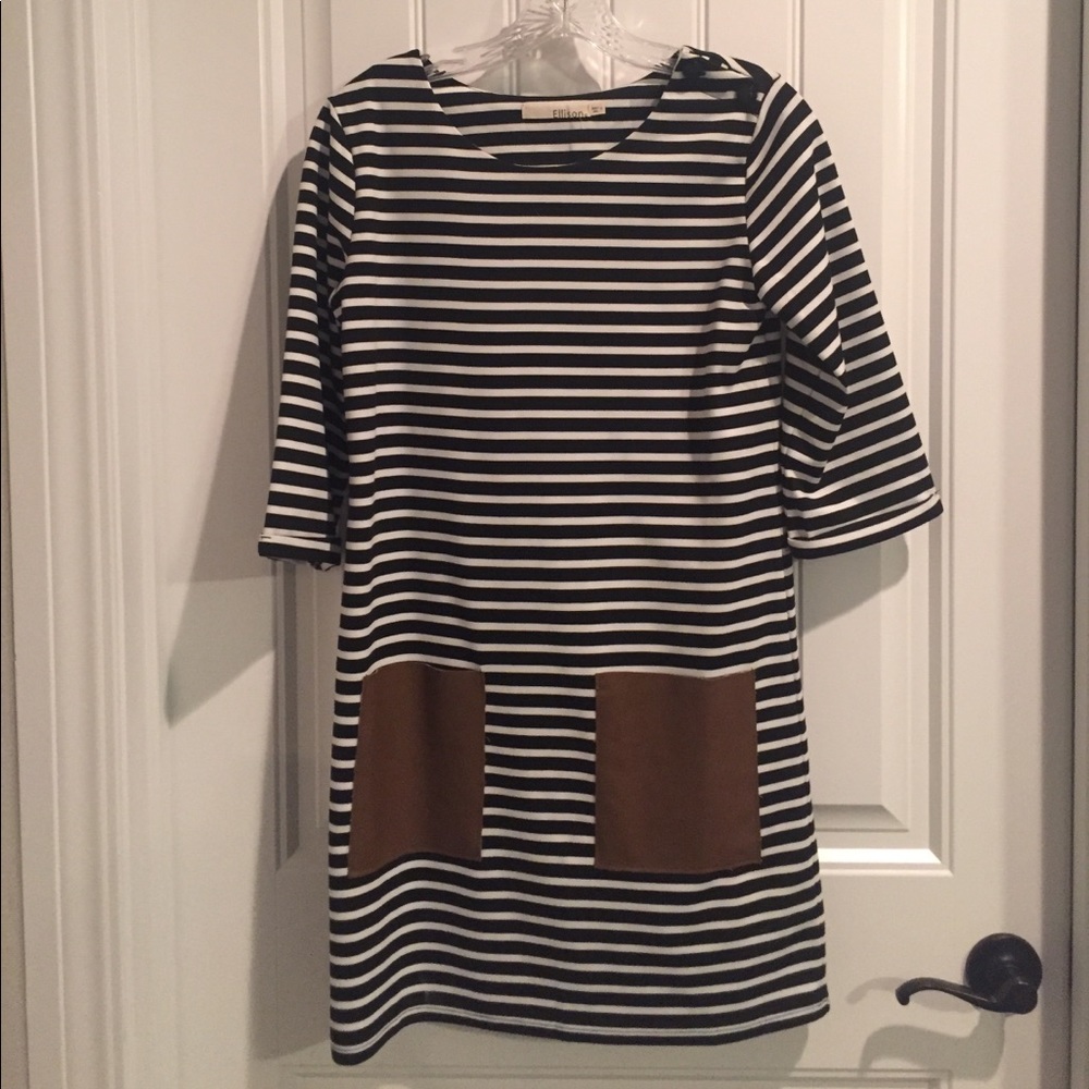 Black and white stripped dress