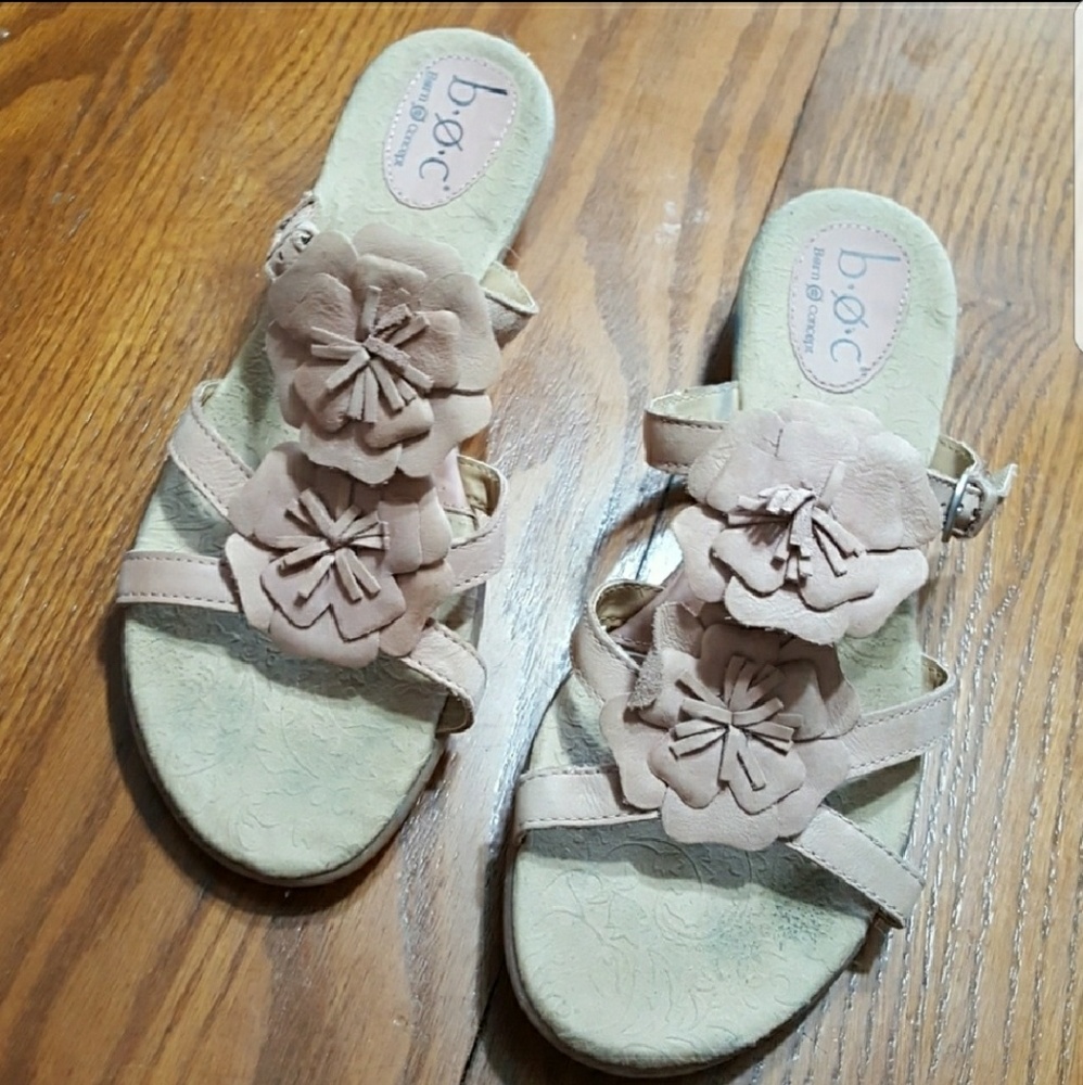 Born Concept  blush suede sandals