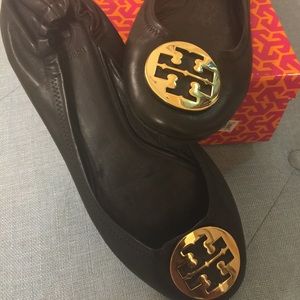 Tory Burch Reva Black Flats