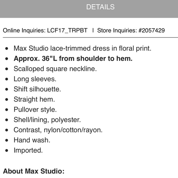 đź’–AVAILABLEđź’–NWT Max Studio shift dress - Picture 4 of 4