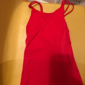 Lululemon red high neck tank top