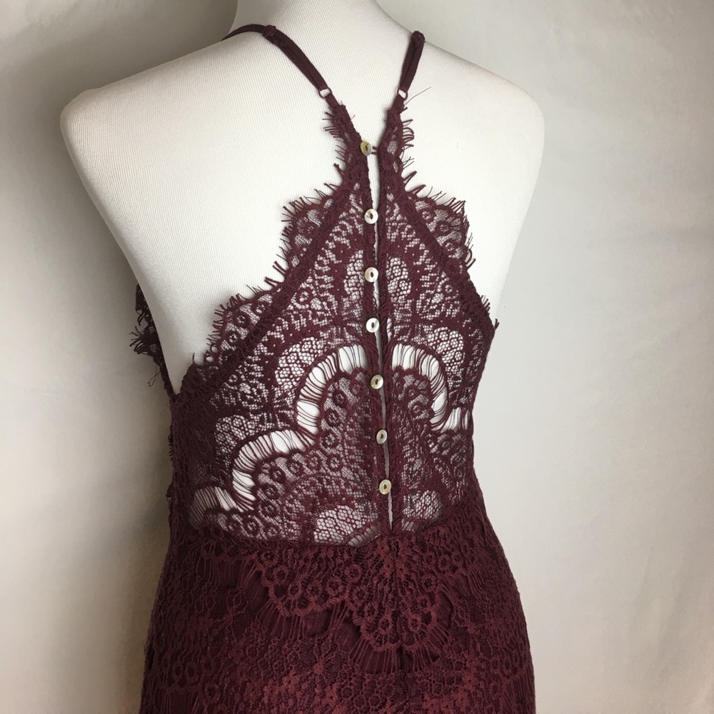Free People burgundy lace dress