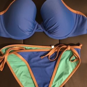 Aerie blue/gold bikini