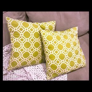 Pillows, lime green