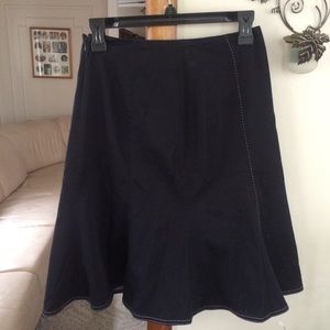 Women's Denim Navy Blue Flare Knee Skirt set