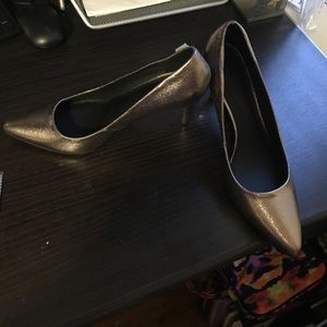 Silver heels. HAVE NOT BEEN WORN! New!!