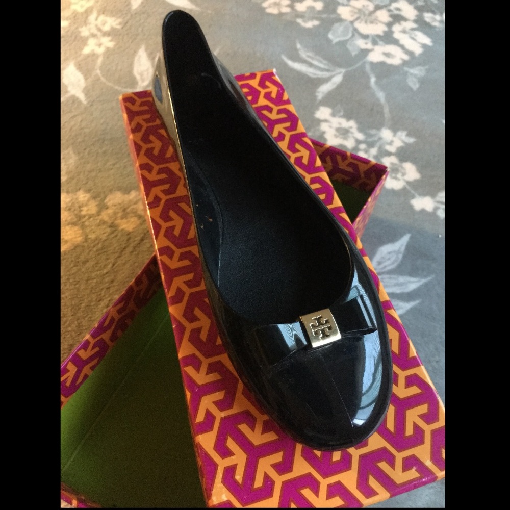 Tory butch ballet jelly flats black size 8