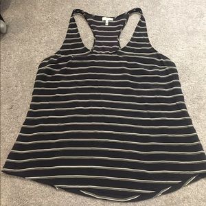 Joie silk stripped razor back tank top, size L