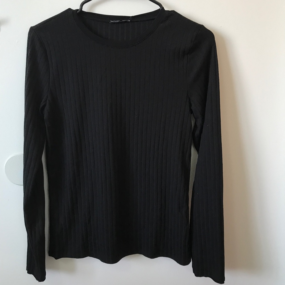 Zara Ribbed Long Sleeve T-Shirt