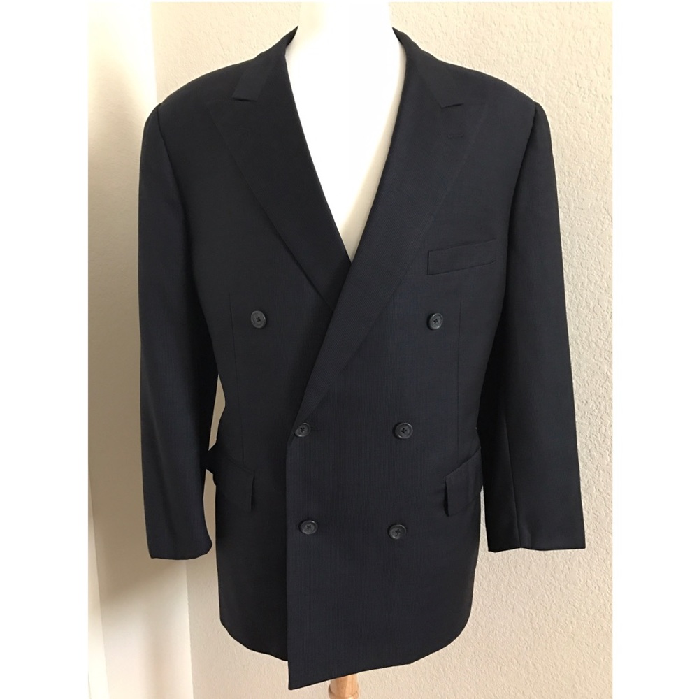 Corneliani Double Breasted Navy Blue Pea Coat 44R