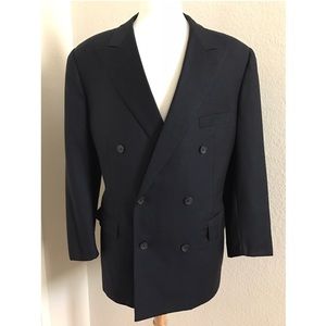 Corneliani Double Breasted Navy Blue Pea Coat 44R
