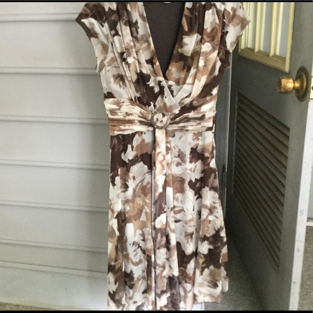 Cold Water Creek brown print dress