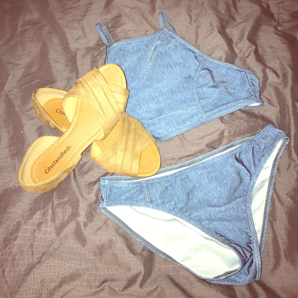 Jean colored bathing suit