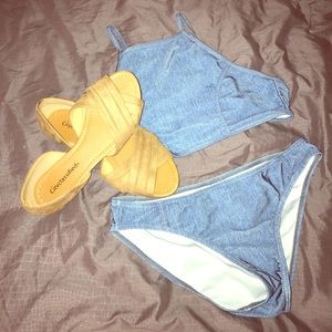 Jean colored bathing suit