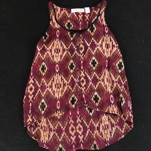 Maroon Aztec Top