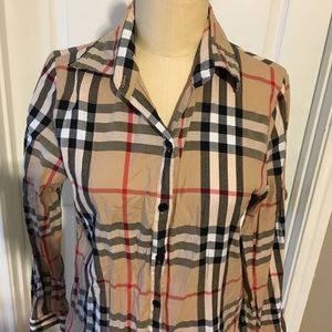Burberry Look Alike Plaid Blouse