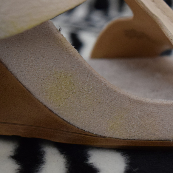 Cream Nine West Wedge Heel Sandals Size 6 - Picture 5 of 8