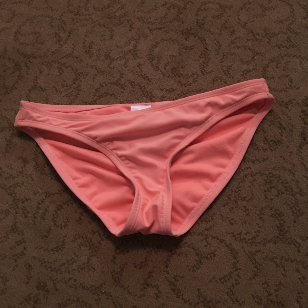 Coral Runched Bikini Bottoms