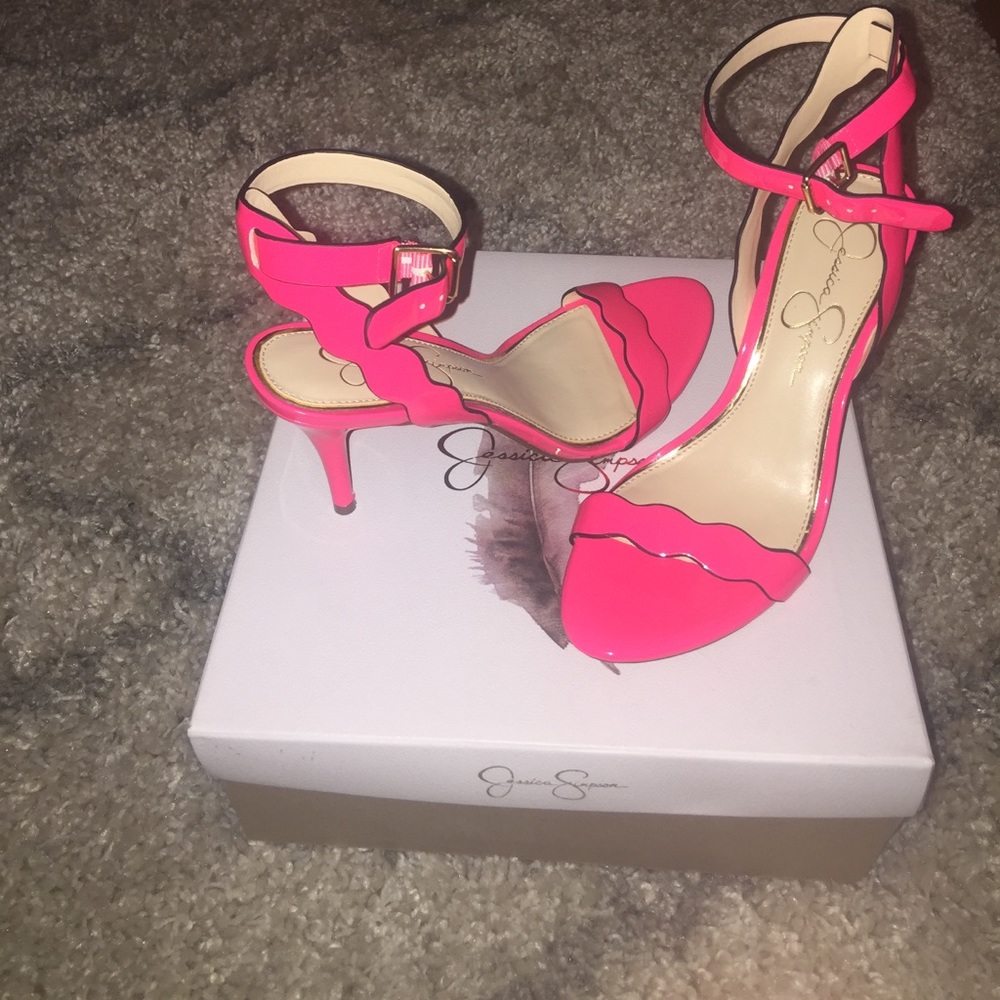 Jessica Simpson Pink and black heels