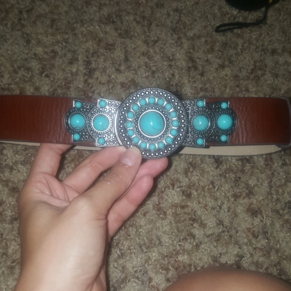 Turquoise buckle belt