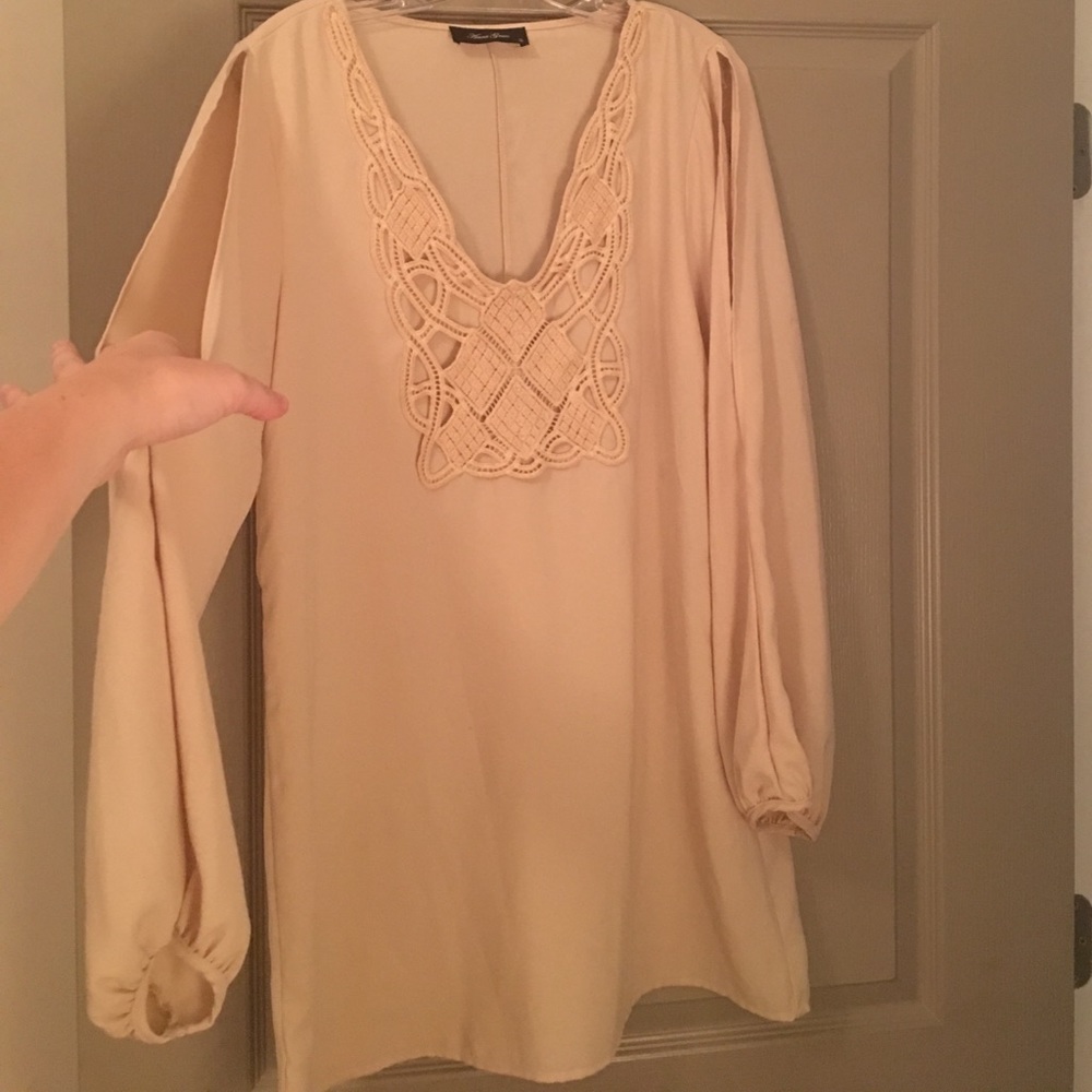 Slit-Sleeve Tunic Dress