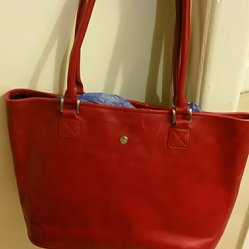 Mercedez Benz Red Leather Authentic Purse