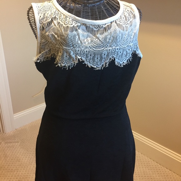Charlotte Russe | Black Dress with White Lace - Picture 1 of 5