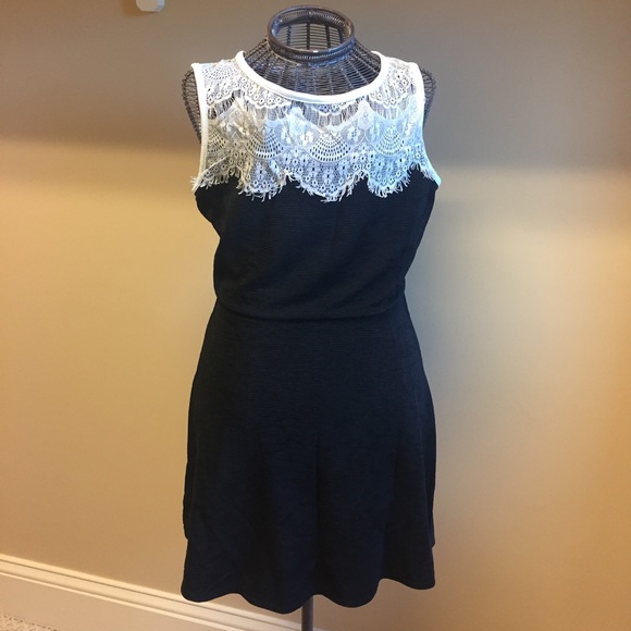 Charlotte Russe | Black Dress with White Lace - Picture 2 of 5