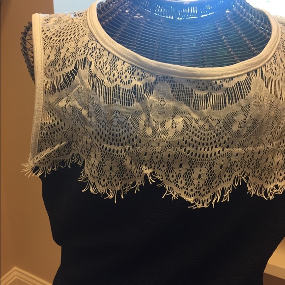 Charlotte Russe | Black Dress with White Lace - Picture 3 of 5