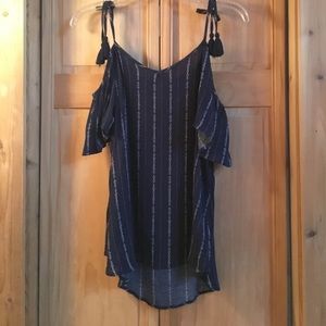 Dark Blue open shoulder blouse