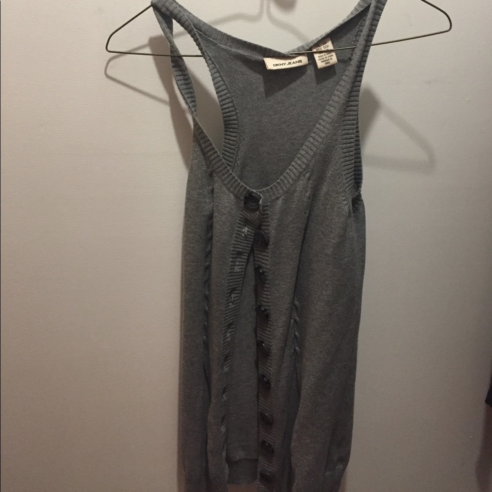 Long button sweater