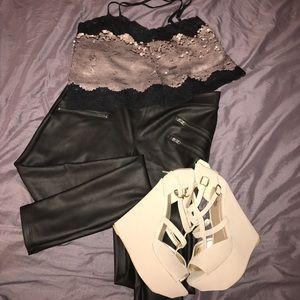 Faux leather leggings