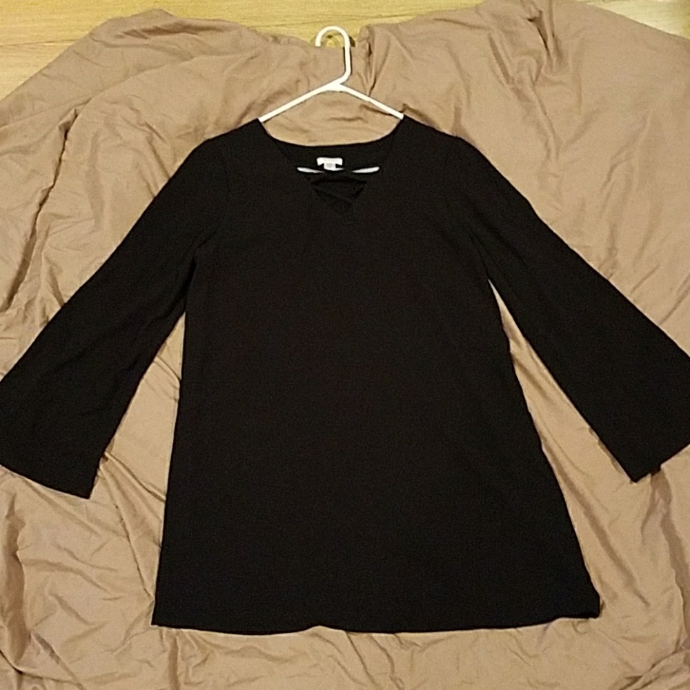 Little Black Dress with Bell Sleeves