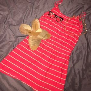 Red and tan dress