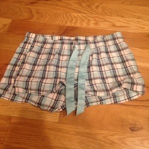 Plaid pajama shorts