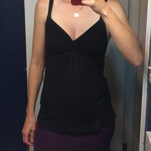 Black twist front strappy tank