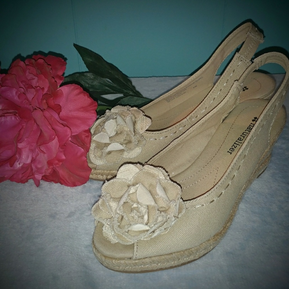 Naturalizer Canvas Flower Wedges
