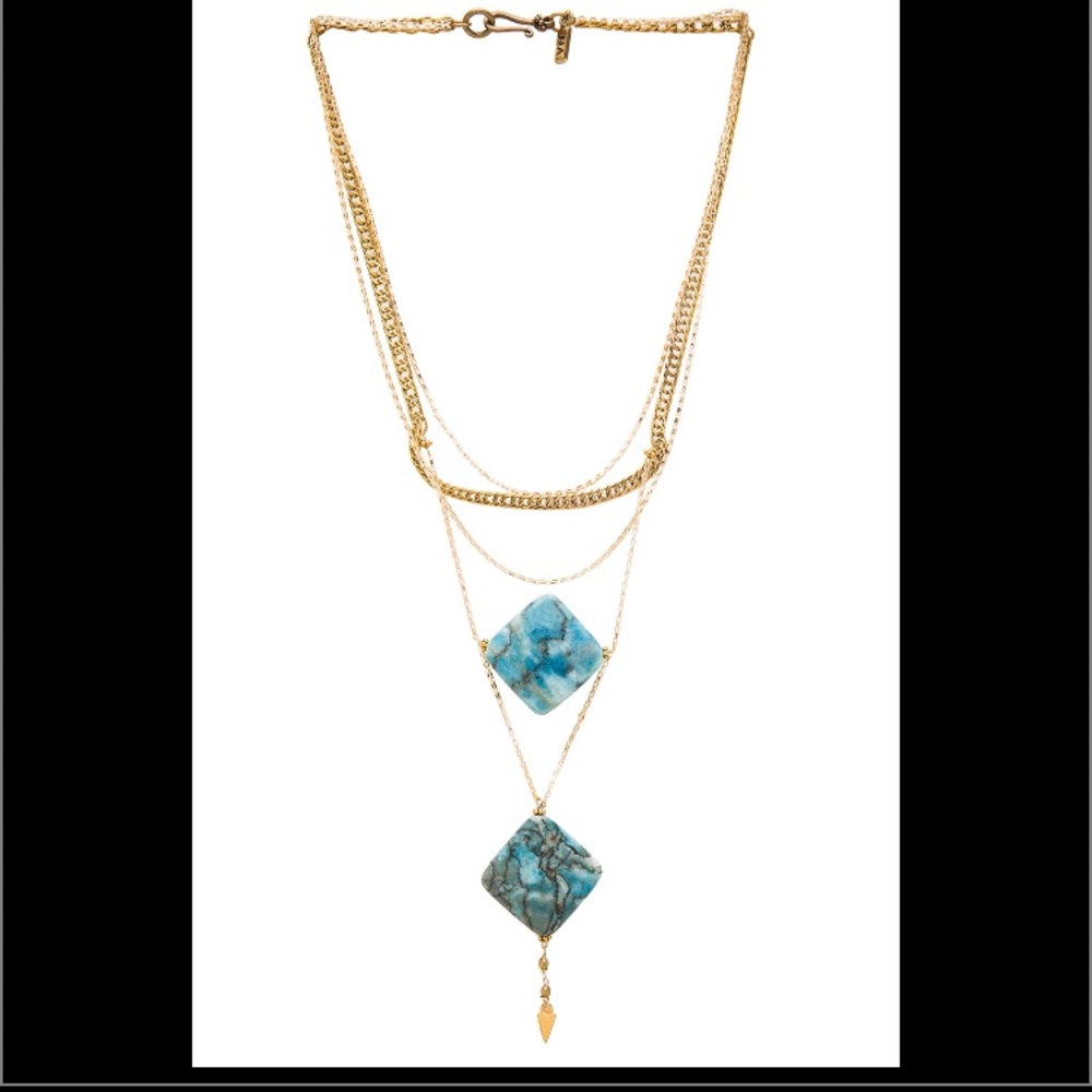 ISO Vanessa Mooney Kissmet Turquoise Necklace GOLD