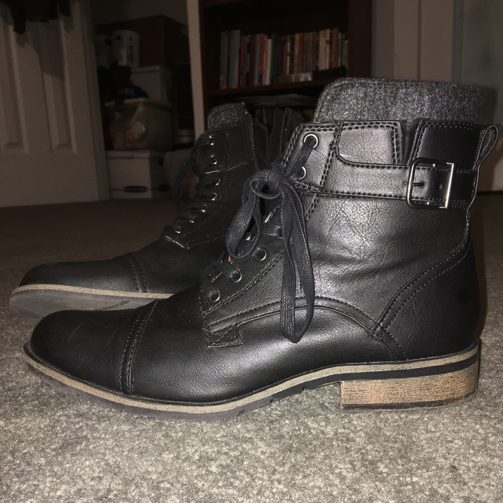 Men's H&M Black Leather Boots