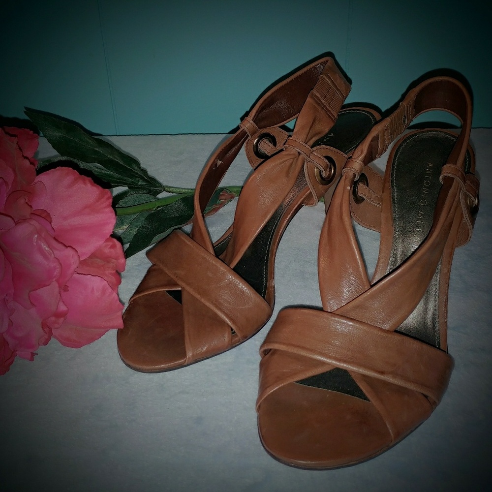 Antonio Melani Soft Leather Strappy Heels
