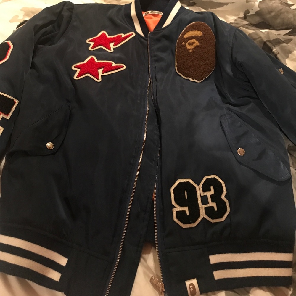 Real bape varsity jacket